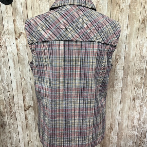 Christopher & Banks Plaid Vest - Red, Blue,‎ Gray - Picture 6 of 8